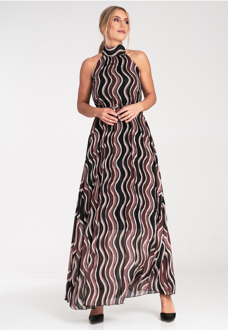 Rochie maxi multicolor - plisata - poliester -