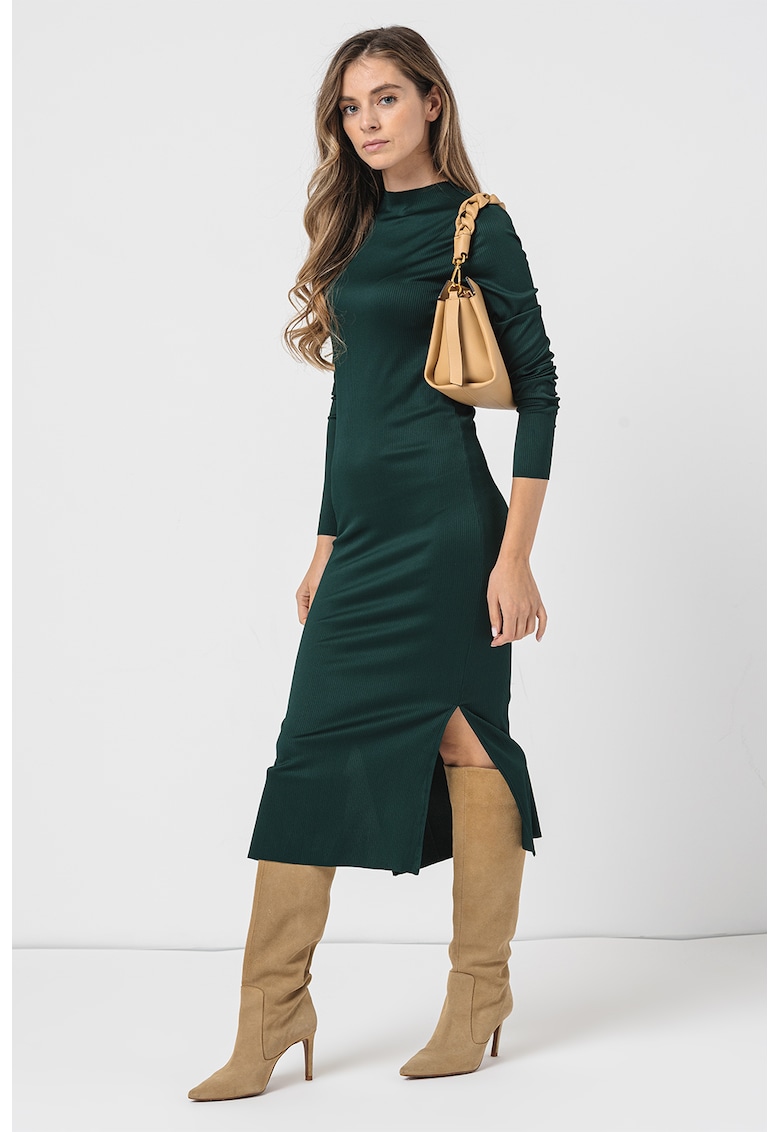 Rochie midi cambrata Filipa - Verde englez
