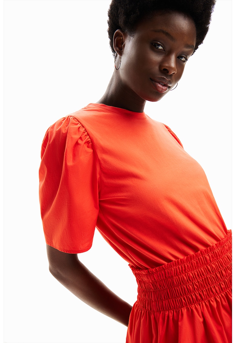 Rochie midi cu buzunare laterale - Portocaliu mandarina