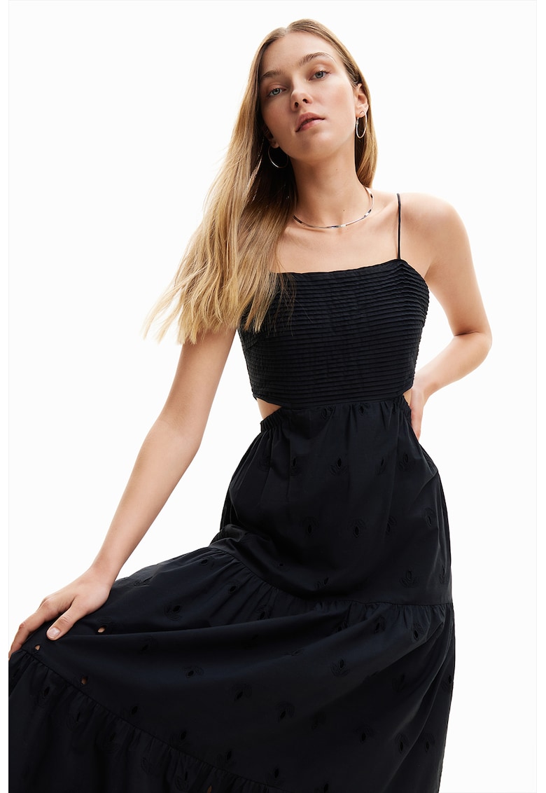 Rochie midi cu decupaje - fara maneci - Negru