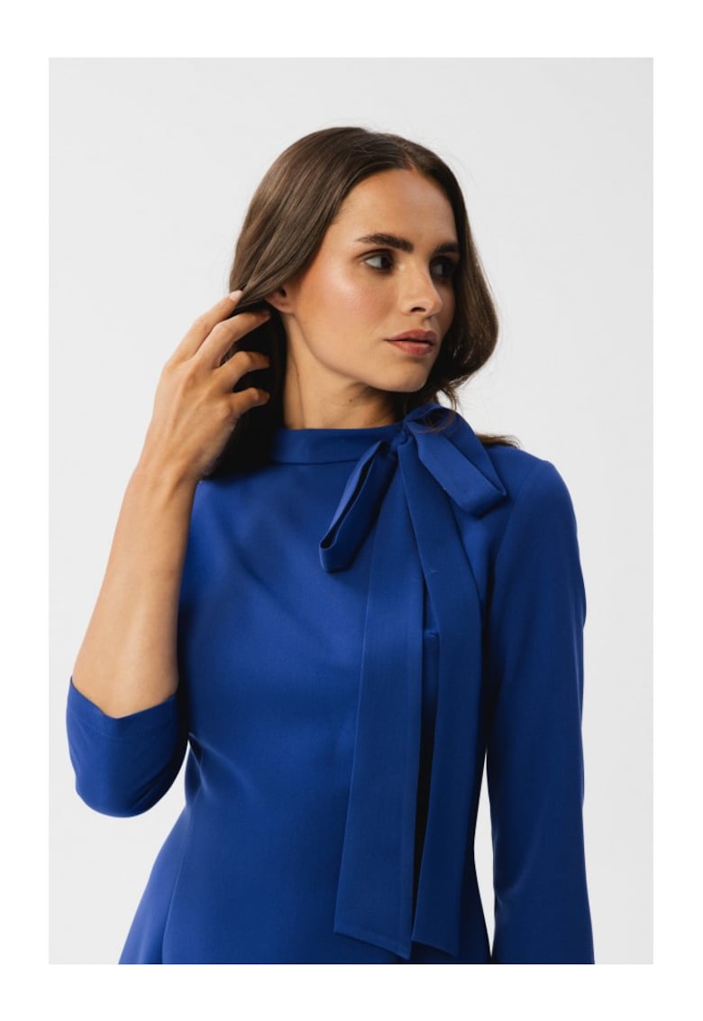 Rochie midi dama - Gwalchakin - albastru de floarea de colt - Albastru inchis