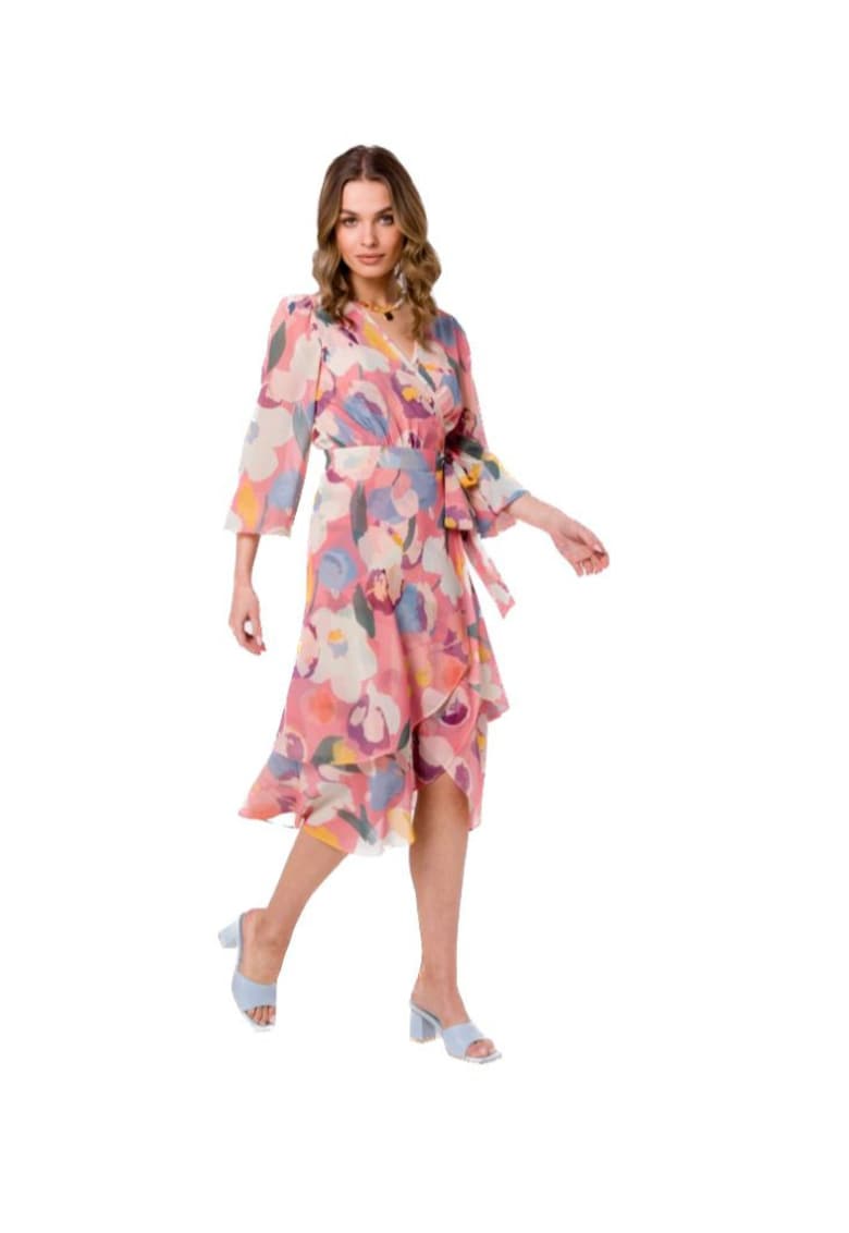 Rochie midi dama - Numeak - roz - Roz