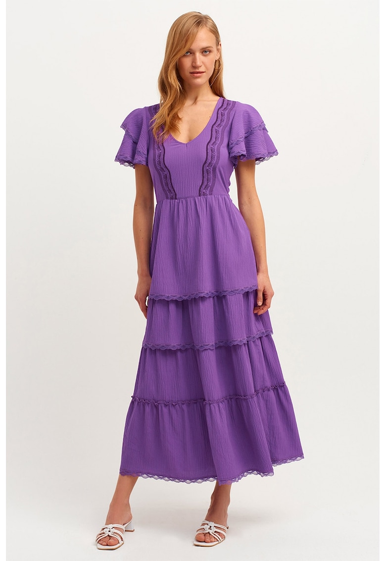 Rochie midi stratificata - Violet