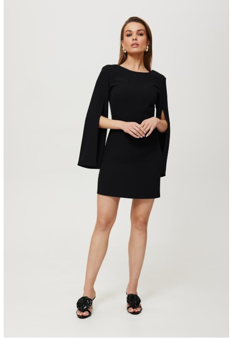 Rochie mini cu maneci taiate - - Negru