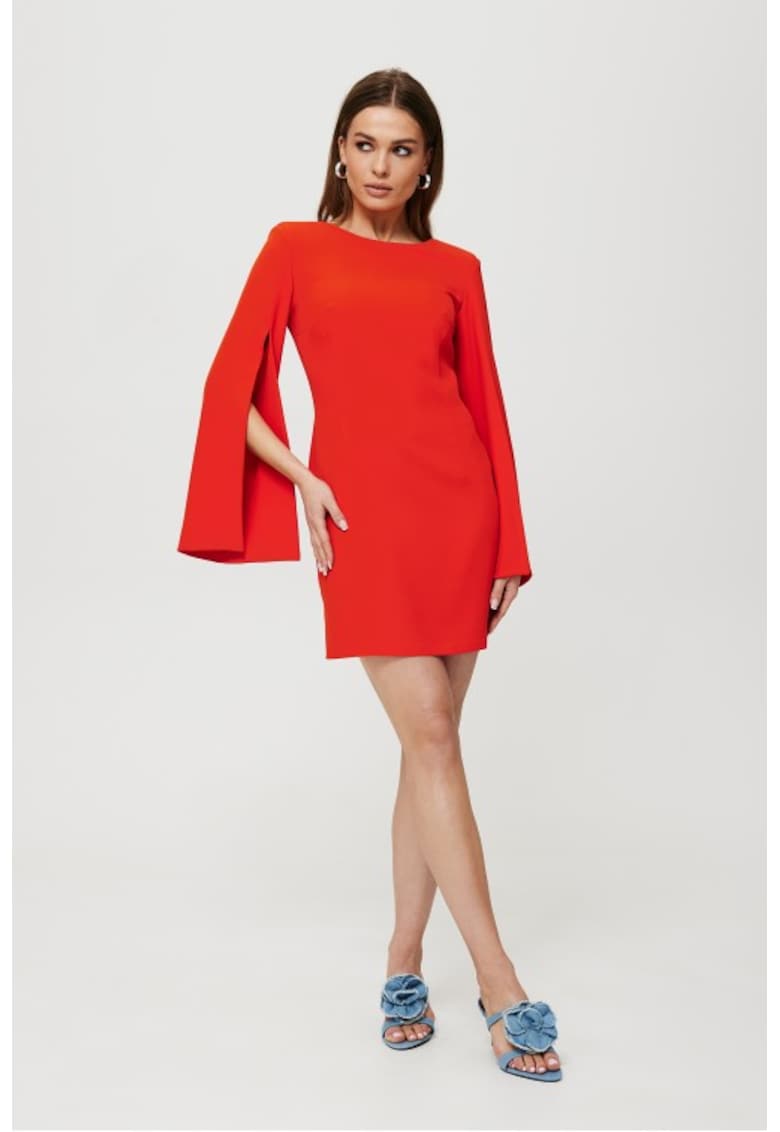 Rochie mini cu maneci taiate - - Portocaliu