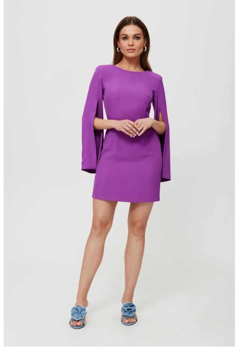 Rochie mini cu maneci taiate - - Violet