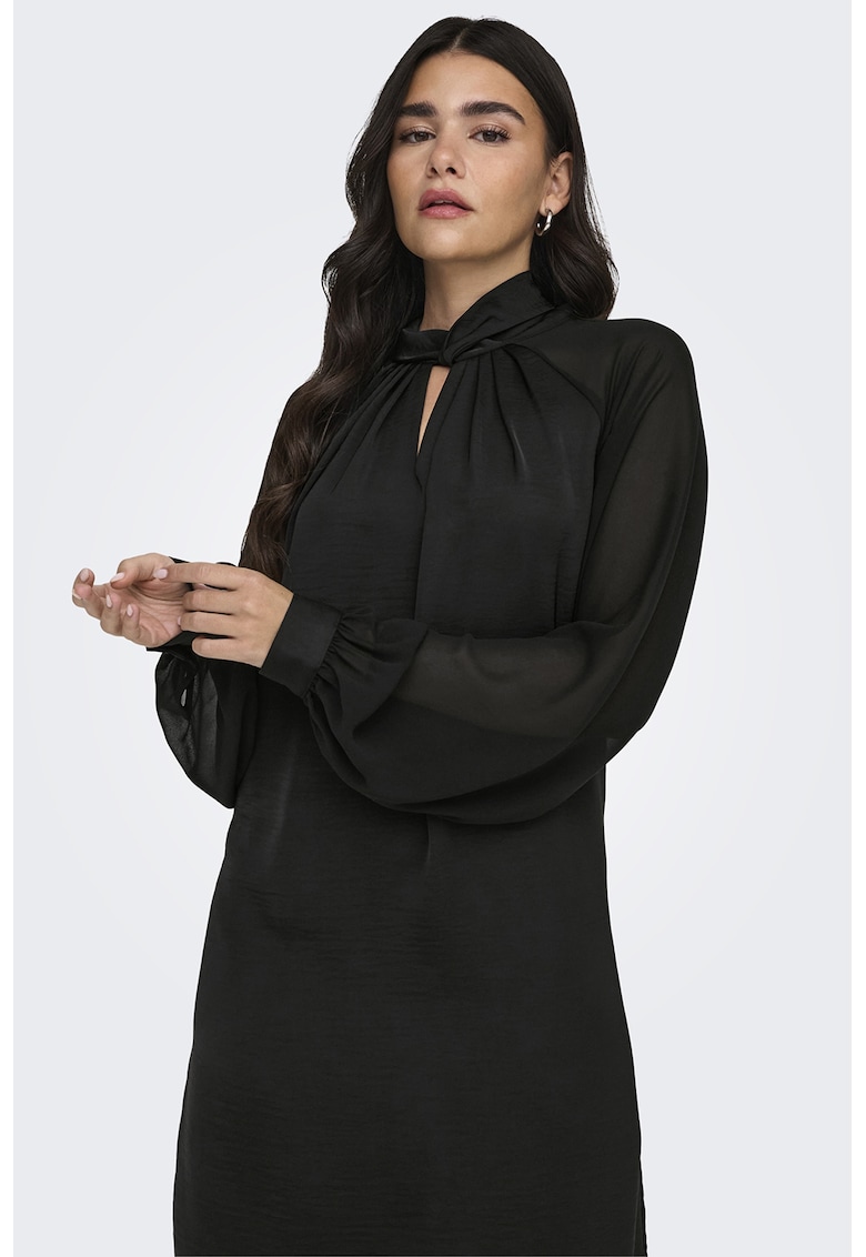 Rochie mini cu maneci transparente - Negru