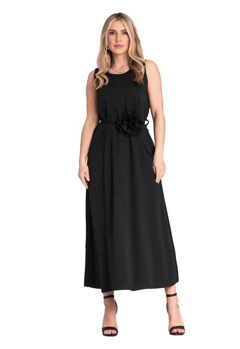 Rochie neagra - fara maneci - material de calitate superioara - viscoza/poliester/spandex -