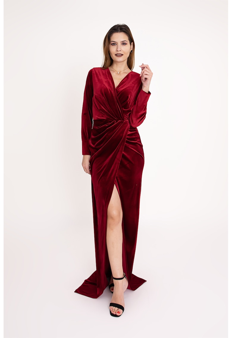 Rochie petrecuta din catifea Ravenna - Visiniu