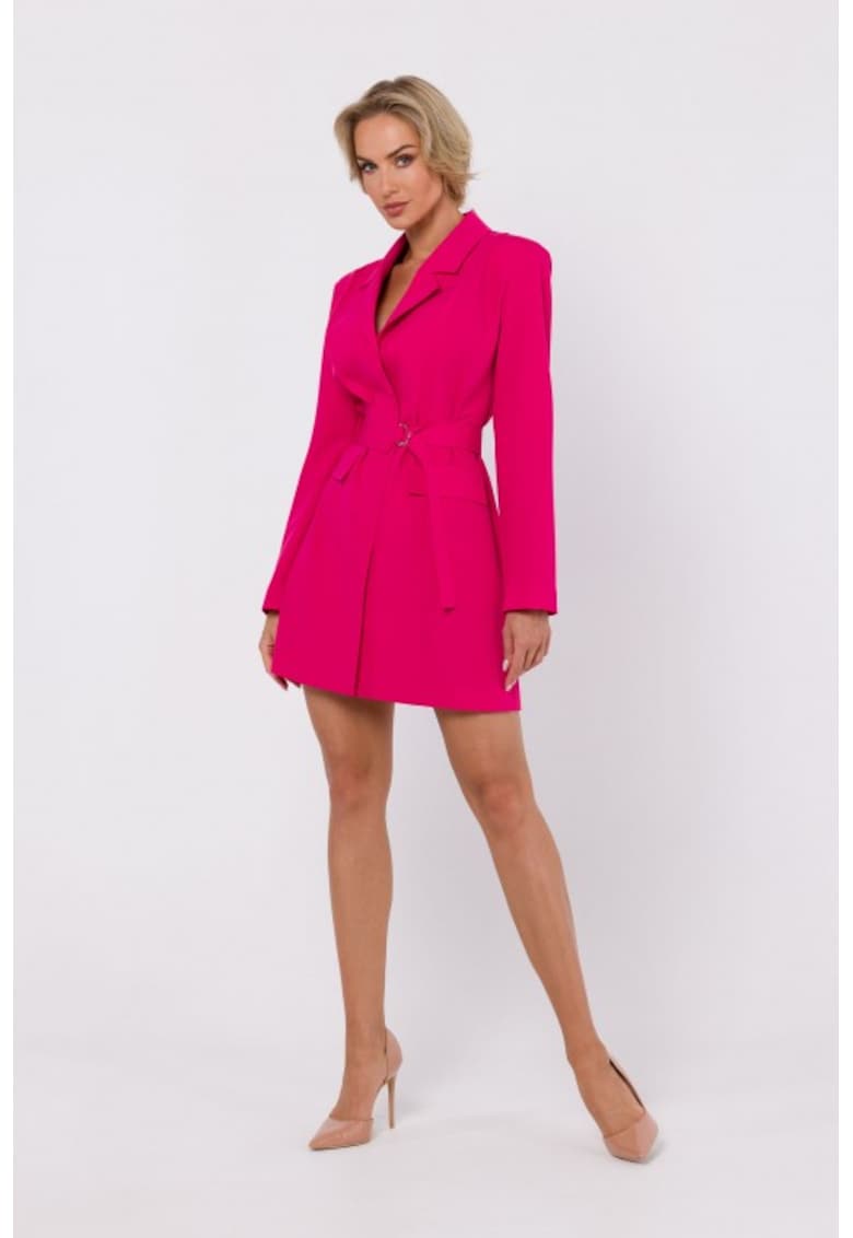 Rochie sacou cu curea - - Roz