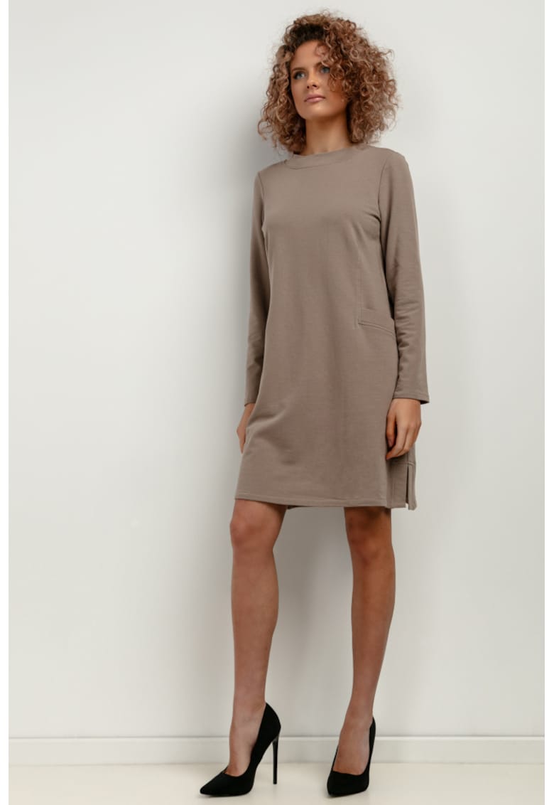 Rochie sport cu maneca lunga si buzunare T412