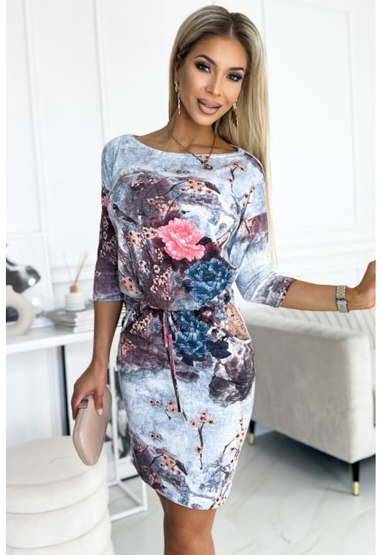 Rochie sport cu snur - - Alb/Violet