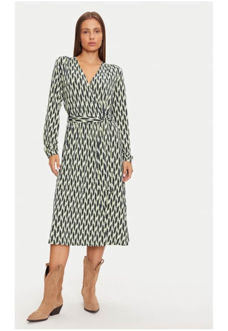 Rochie tip camasa 13001788 Verde Regular Fit - Viscoza