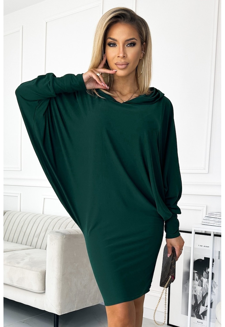 Rochie tip liliac cu gluga - - Verde sticla