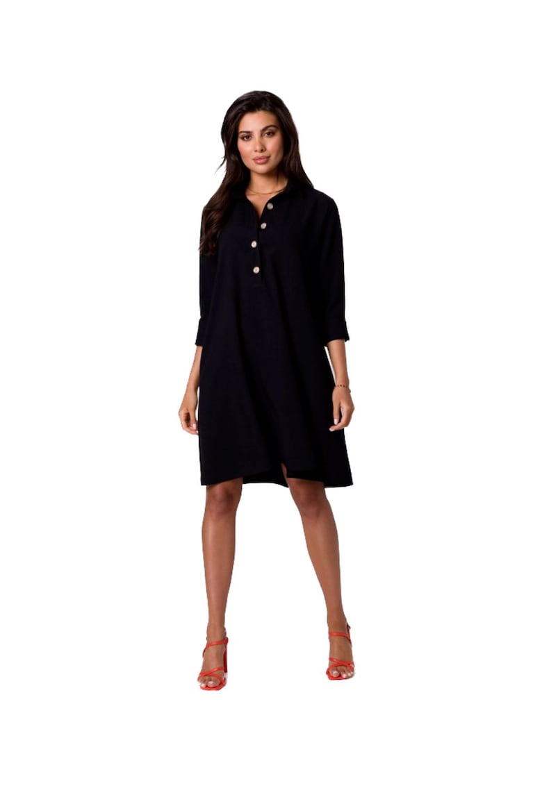 Rochie tip trapez cu guler -