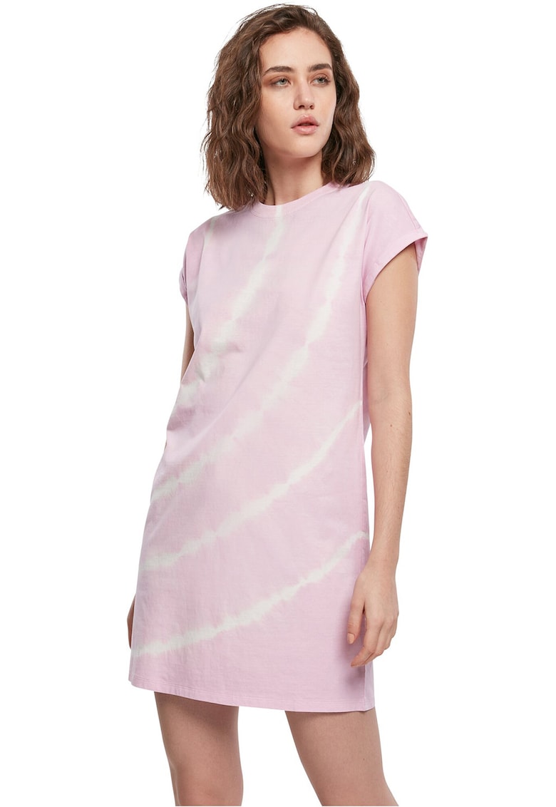 Rochie-tricou cu model tie-dye - Alb/Lila