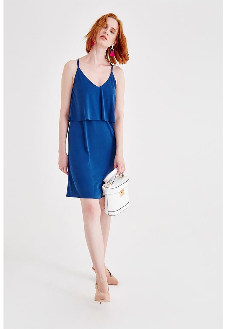 Rochie uni din amestec de modal - Albastru royal